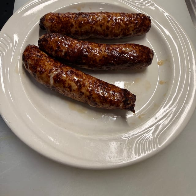 Two Chicken Apple Sausages.