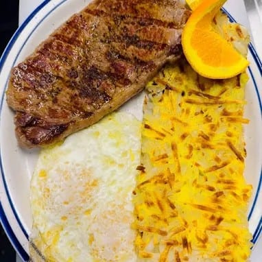 New York Steak & Eggs.